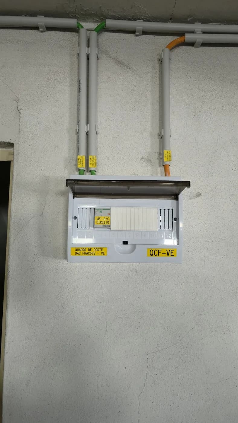 Quadro de corte das fracções em condomínio para carregamento elétrico