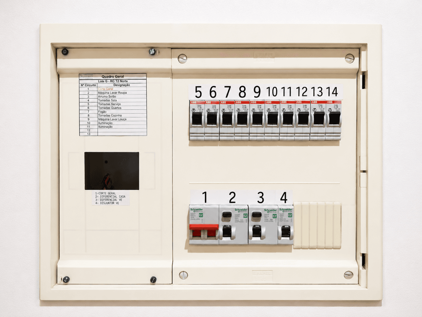 Quadro elétrico de apartamento preparado para infraestrutura Wallbox