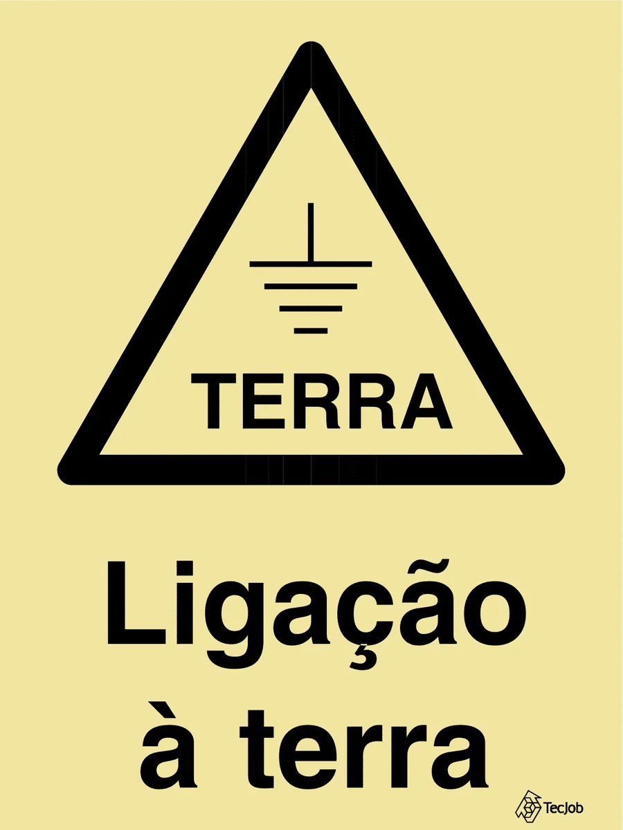 Sinalização de ligação à terra em instalação eléctrica